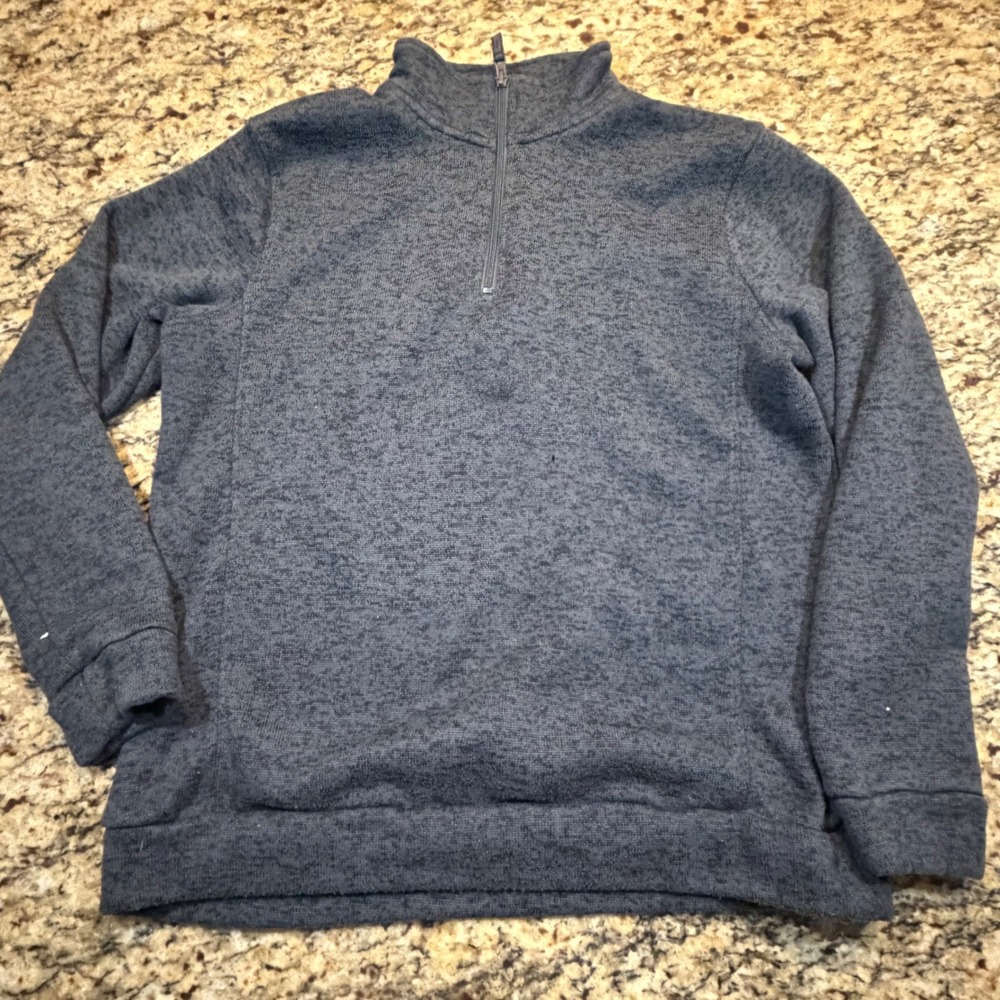 Mountain Warehouse Mens XL Gray Fleece Quarter Zip Pullover Sweater‎ Knit Look